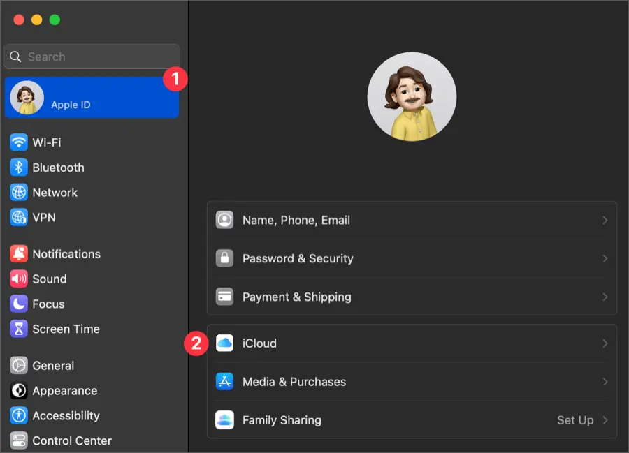 맥에서 iCloud 비활성화하는 방법 - STEP 1 System settings STEP 1 - System settings