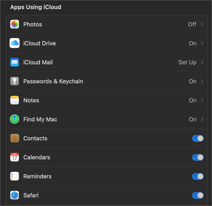맥에서 iCloud 비활성화하는 방법 - STEP 2 Disable iCloud syncing by service 맥에서 iCloud 비활성화하는 방법 - STEP 2 Disable iCloud syncing by service